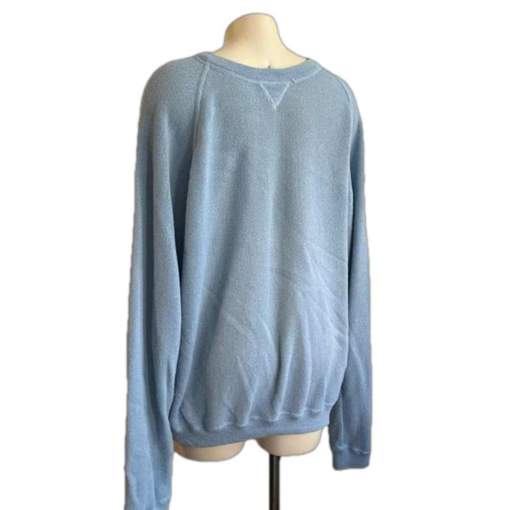 VTG Maus & Hoffman Knit 100% baby Alpaca crew Neck Sky Blue Oversized XL PERU